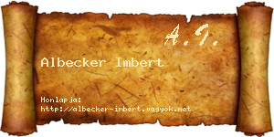 Albecker Imbert névjegykártya